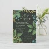 Grote bruiloft met waterverftekeningen van bladere kaart (Staand voorkant)