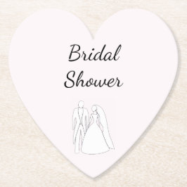 Grote Bruiloftsshower Papier Onderzetters