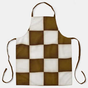Grote Bruine & Antiek Witte Checkers Groot Schort