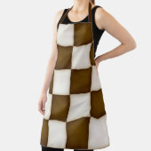 Grote Bruine & Antiek Witte Checkers Groot Schort (Insitu)