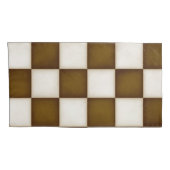 Grote Bruine & Antiek Witte Checkers King Kussensloop (Achterkant-Rechts)