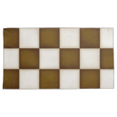 Grote Bruine & Antiek Witte Checkers King Kussensloop (Voorkant-Rechts)