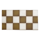 Grote Bruine & Antiek Witte Checkers King Kussensloop (Achterkant-Links)