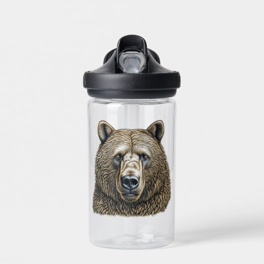Grote bruine beer gepersonaliseerd waterfles (Voorkant)