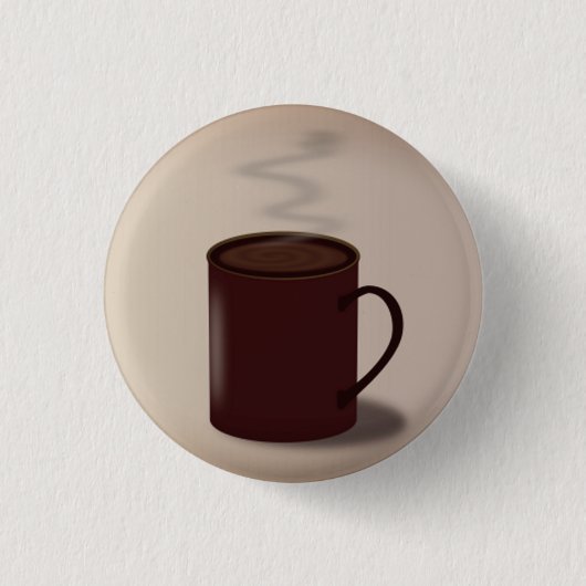 Grote bruine beker van hete chocolade moderne ronde button 3,2 cm (Voorkant)