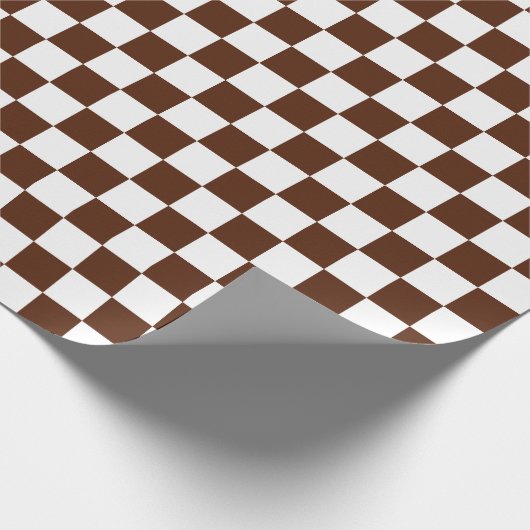 Grote bruine en witte cheques, pakpapier (Hoek)
