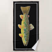 Grote bruine forel vliegt op de Ichtyologiecool Strandlaken (Voorkant)