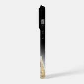 Grote bruine koe kauwt op hooi, iPhone hoesje (Linkerkant)