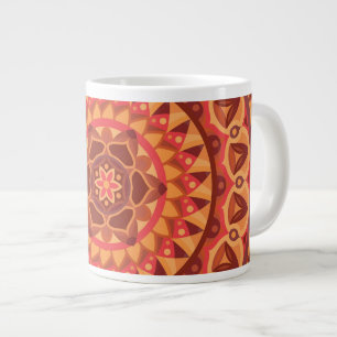 Grote Bruine Mandala Aardse Boho Patroon Gezellig  Koffiekop