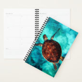 Grote bruine schildpad met prachtige oceaanzwemmen planner (Display)