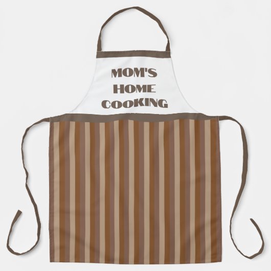Grote bruine stripte Schort voor thuiskoken van ma (Voorkant)