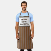 Grote bruine stripte Schort voor thuiskoken van ma (Gedragen)