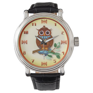 Grote bruine uil horloge