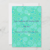 Grote Bubblegum Bubbels Overal Blauwgroen Geboorte Aankondiging (Achterkant)