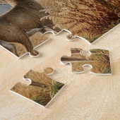 Grote Buck Hert Showdown Op De Boerderij Legpuzzel (Zijkant)