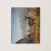 Grote Buck Hert Showdown Op De Boerderij Legpuzzel (Verticaal)