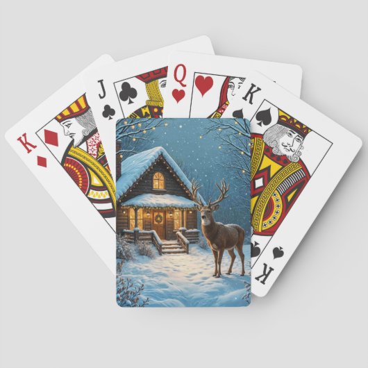 Grote Buck's Kerstmisbezoek Pokerkaarten (Achterkant)