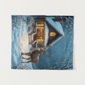 Grote Buck's Kerstmisbezoek Wandkleed (Voorkant (horizontaal))