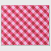 Grote Buffalo Check, aardbei roze en rood Cadeaupapier (Vlak)