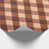 Grote Buffalo Check, cacaobruin en buffroze Cadeaupapier (Hoek)