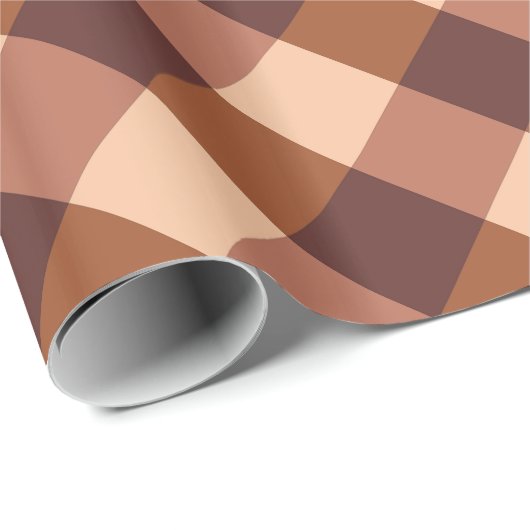 Grote Buffalo Check, cacaobruin en buffroze Cadeaupapier (Rol Hoek)