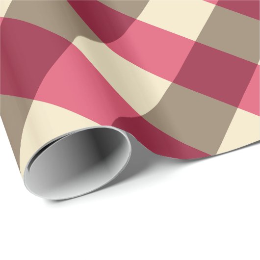 Grote buffelcheque, bruine, crème en taupe cadeaupapier (Rol Hoek)