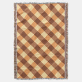 Grote buffelcheque, lichtbruin en goudgeel deken (Voorkant Verticaal)
