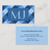 Grote buffelcheque, schaduwen van denim blauw visitekaartje (Voorkant / Achterkant)