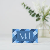 Grote buffelcheque, schaduwen van denim blauw visitekaartje (Staand voorkant)