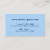 Grote buffelcheque, schaduwen van denim blauw visitekaartje (Achterkant)