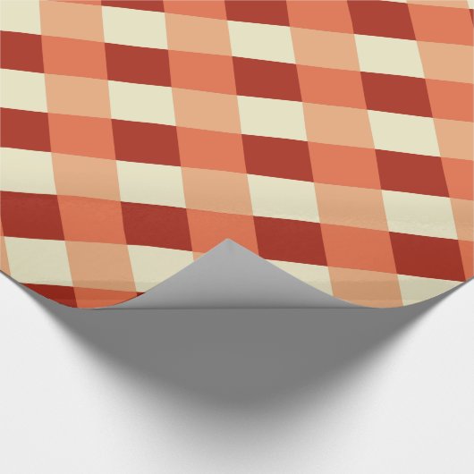 Grote buffelcontrole, roest, terracotta en room cadeaupapier (Hoek)