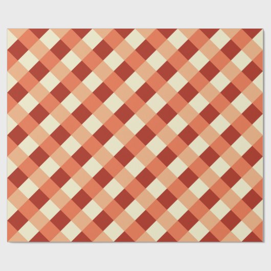 Grote buffelcontrole, roest, terracotta en room cadeaupapier (Vlak)