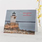 Grote Bug Light Kerstkaart Kaart (Gele Bloem)