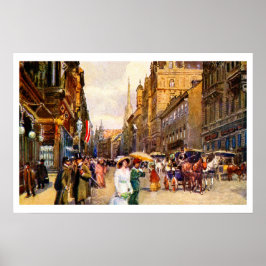 Grote  buikepokscène Wenen Oostenrijk Poster