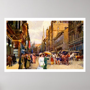 Grote  buikepokscène Wenen Oostenrijk Poster