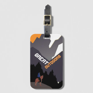 Grote Buitenlucht Retro Montana Reisadvertentie Ku Bagagelabel