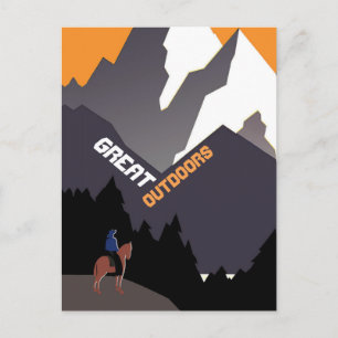 Grote Buitenlucht Retro Montana Reisadvertentie Ku Briefkaart