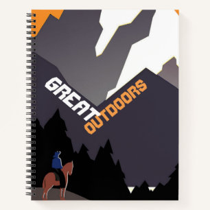 Grote Buitenlucht Retro Montana Reisadvertentie Ku Notitieboek