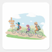 Grote buitenste fietsensticker vierkante sticker (Voorkant)
