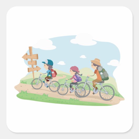 Grote buitenste fietsensticker vierkante sticker (Voorkant)
