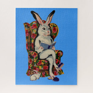 grote bunny uit de jaren vijftig leest een verhaal legpuzzel