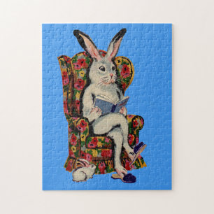 grote bunny uit de jaren vijftig leest een verhaal legpuzzel