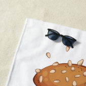 Grote Burger douchehanddoek met eigen naam Strandlaken (In situ)