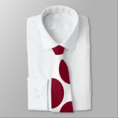 Grote Burgundy Polka Dots op wit Stropdas (Gebonden)