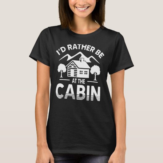 Grote Cabin Lake Outdoor Camping T-shirt (Voorkant)