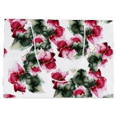 Grote cadeau | Abstracte Crimson en Sage Green Groot Cadeauzakje (Achterkant)