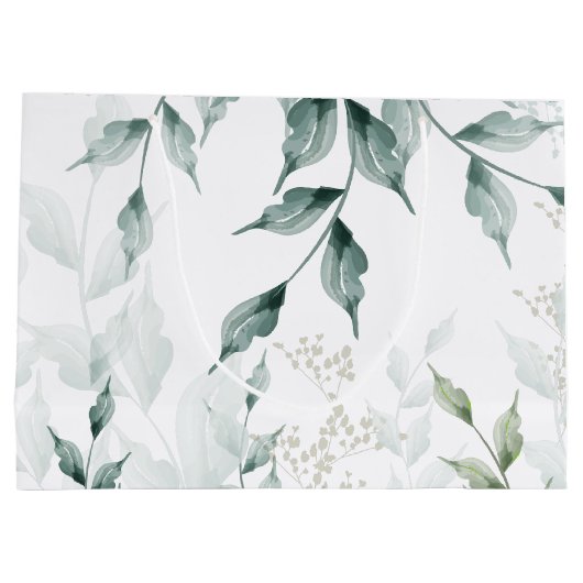 Grote cadeau | Groene botanische grijze Jade Groot Cadeauzakje (Achterkant)