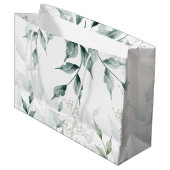 Grote cadeau | Groene botanische grijze Jade Groot Cadeauzakje (Voorkant Gekanteld)