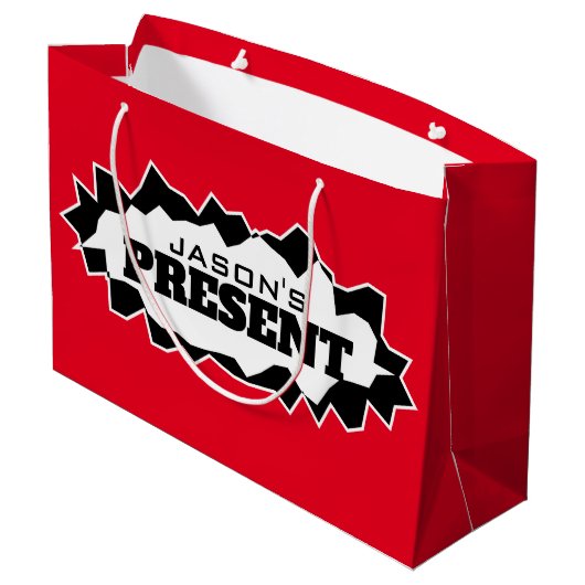 Grote cadeautas met grappig gescheurd gat ontwerp (Achterkant Gekanteld)