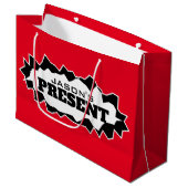 Grote cadeautas met grappig gescheurd gat ontwerp (Voorkant Gekanteld)
